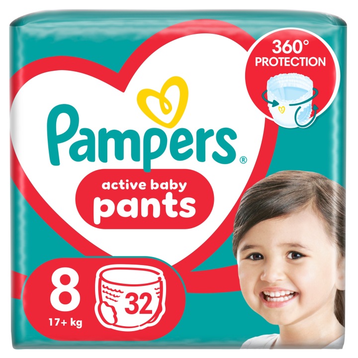 Трусики-підгузки Pampers Pants, розмір 8, 32 шт., 17 кг+