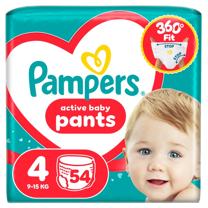 Трусики-підгузки Pampers Active Baby Розмір 4, 54 шт., 9 кг-15 кг