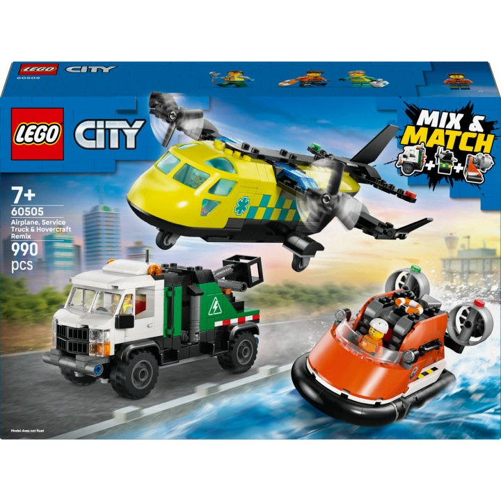 LEGO City 60505 Набір з літаком, вантажівкою сервісною і судном на повітряній подушці — фото 6
