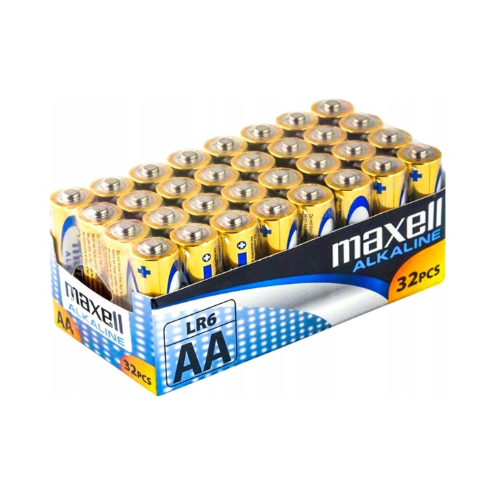 Maxell LR6 R6 AA міцні батарейки лужні 32 шт. дата придатності 5 років