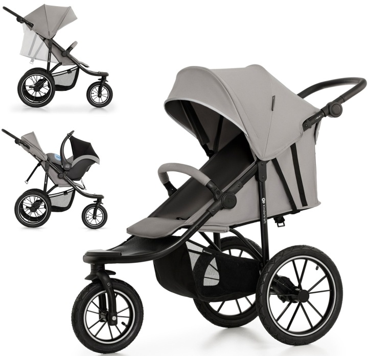 Візок прогулянковий триколісний Kinderkraft HELSI 2 біговий всюдихідний sport сірий (виставковий) — фото 9