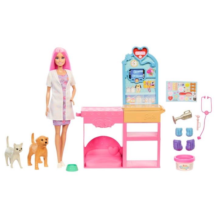 Лялька BARBIE U Ветеринара великий набір клініка, ветеринар, песик, котик — фото 2