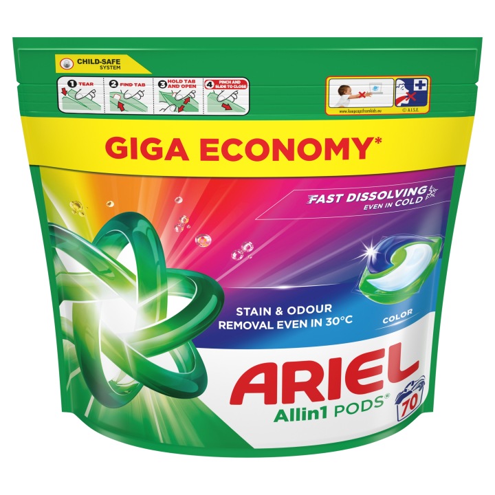 Ariel All-in-1 PODS Капсули для прання, 70 прань, Колір