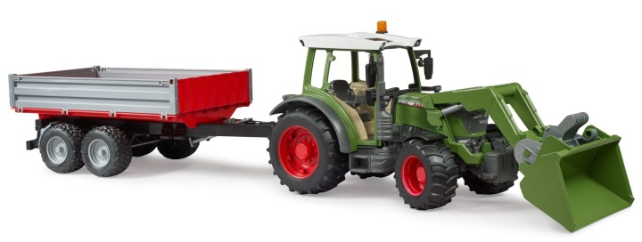 Трактор Fendt Vario 211 навантажувачем і причепом 550 x 130 x 160 Bruder 02182 — фото 5