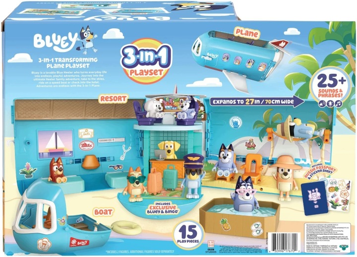 BLUEY набір 3 в 1 літак для розкладання + 2 фігурки — фото 2