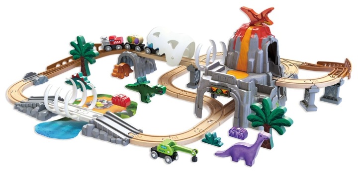 Hape Набір Діно Rail Adventure що світиться в темряві зі звуком