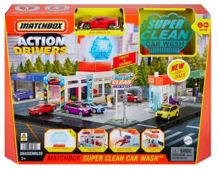Matchbox Action Drivers Супер Clean Car Wash Мийка + Corvette C8