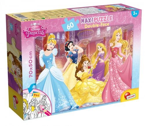 Puzzle Lisciani 60 elementów Puzzle dwustronne maxi Księżniczki 60