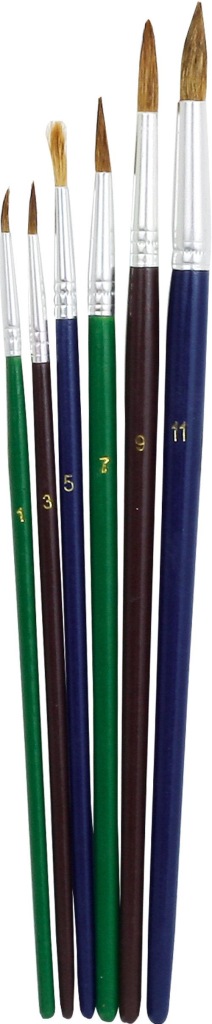 Pędzle okrągłe Nr 1,3,5,7,9,11 Grand 252A 170-1420 kozie włosie 6szt