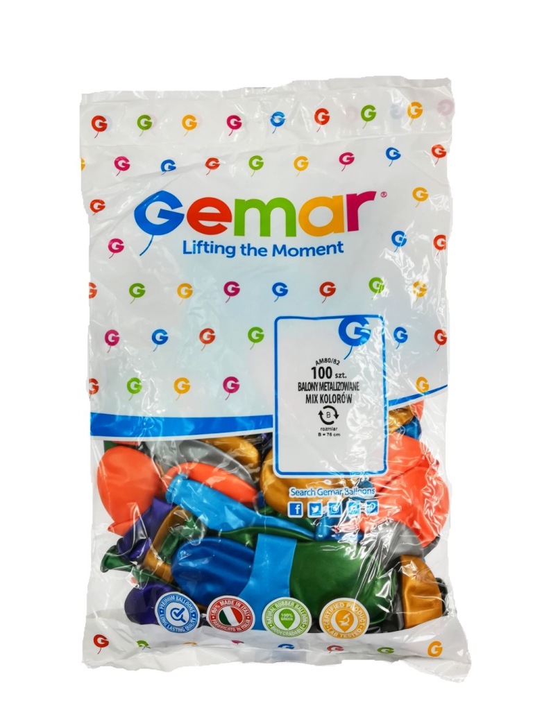 Balony lateksowe Gemar 20 cm 100 szt.