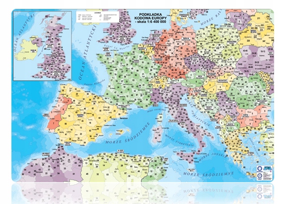 Podkładka na biurko Specjalistycznemapymapa Europy 38x58 cm