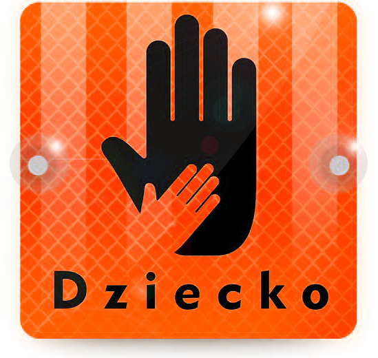 DZIECKO ODBLASK ORANGE NA AUTO PRZYSSAWKI