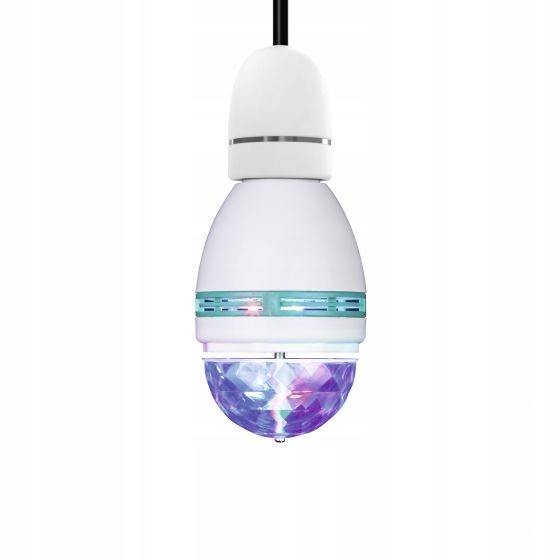 ŻARÓWKA DYSKOTEKOWA OBROTOWA LED RGB E27 - ZESTAW