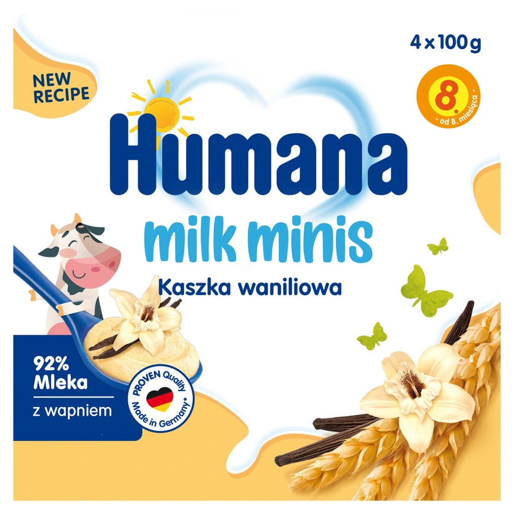 HUMANA DESEREK MLECZNY OD 8 MIESIĄCA KASZKA WANILIOWA 4x100G
