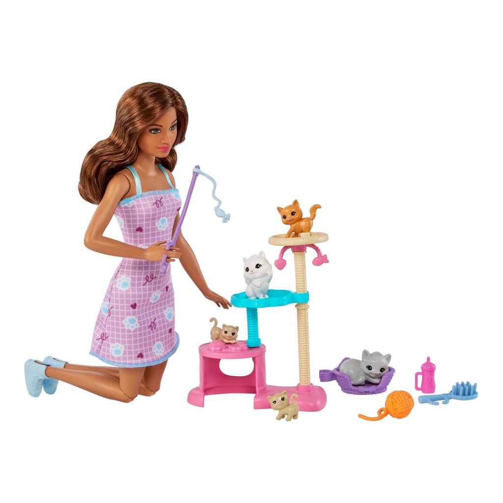 Barbie Zabawa z kotkami Kocia wieża Lalka i zwierzątka