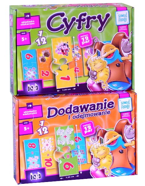 Gra edukacyjna Jawa UKŁADANKA CYFRY -, + do 10