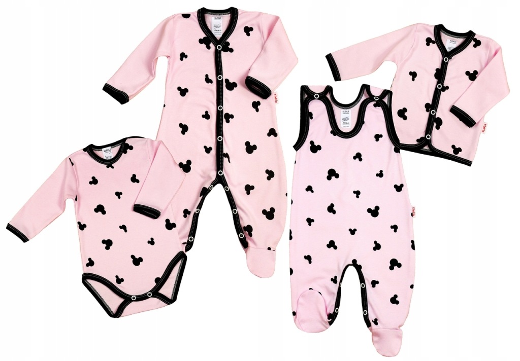 WYPRAWKA BODY pajac ŚPIOCH kaftan Myszka RÓŻ 56 KLEKLE
