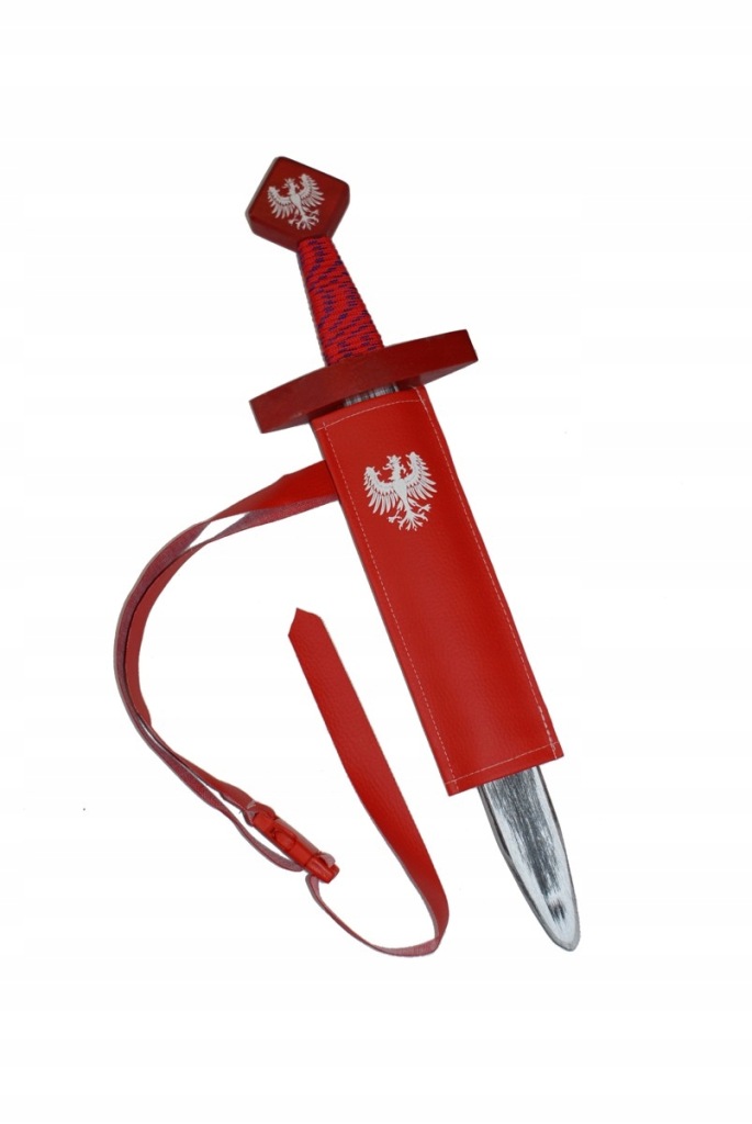 Miecz drewniany mały 52cm z pochwą strój rycerz