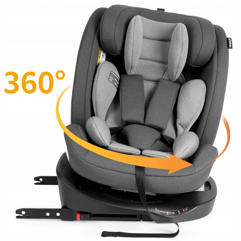 Fotelik samochodowy dla dziecka i-Size obrotowy 360° z łącznikami ISOFIX