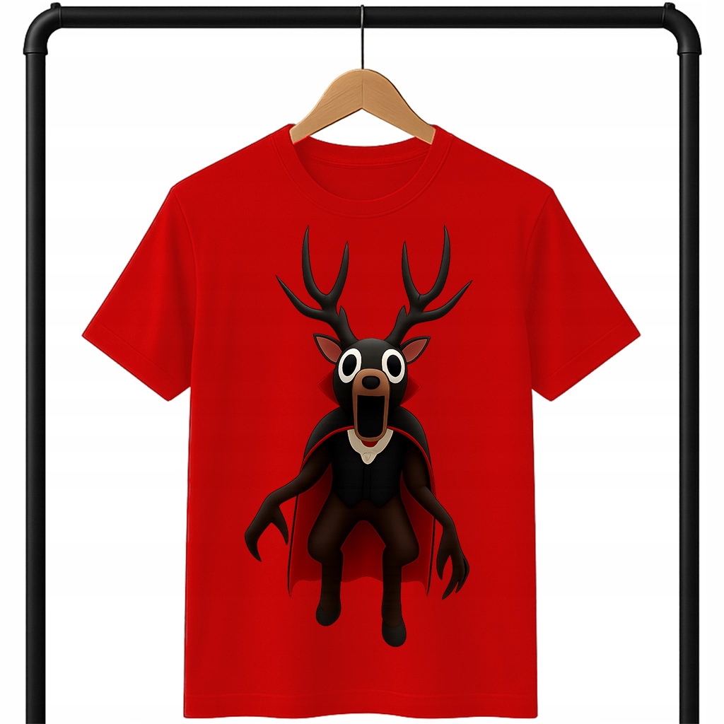 KOSZULKA DZIECIĘCA CZERWONA ROBLOX 99 NOCY W LESIE STWÓR ROZMIAR S 128CM