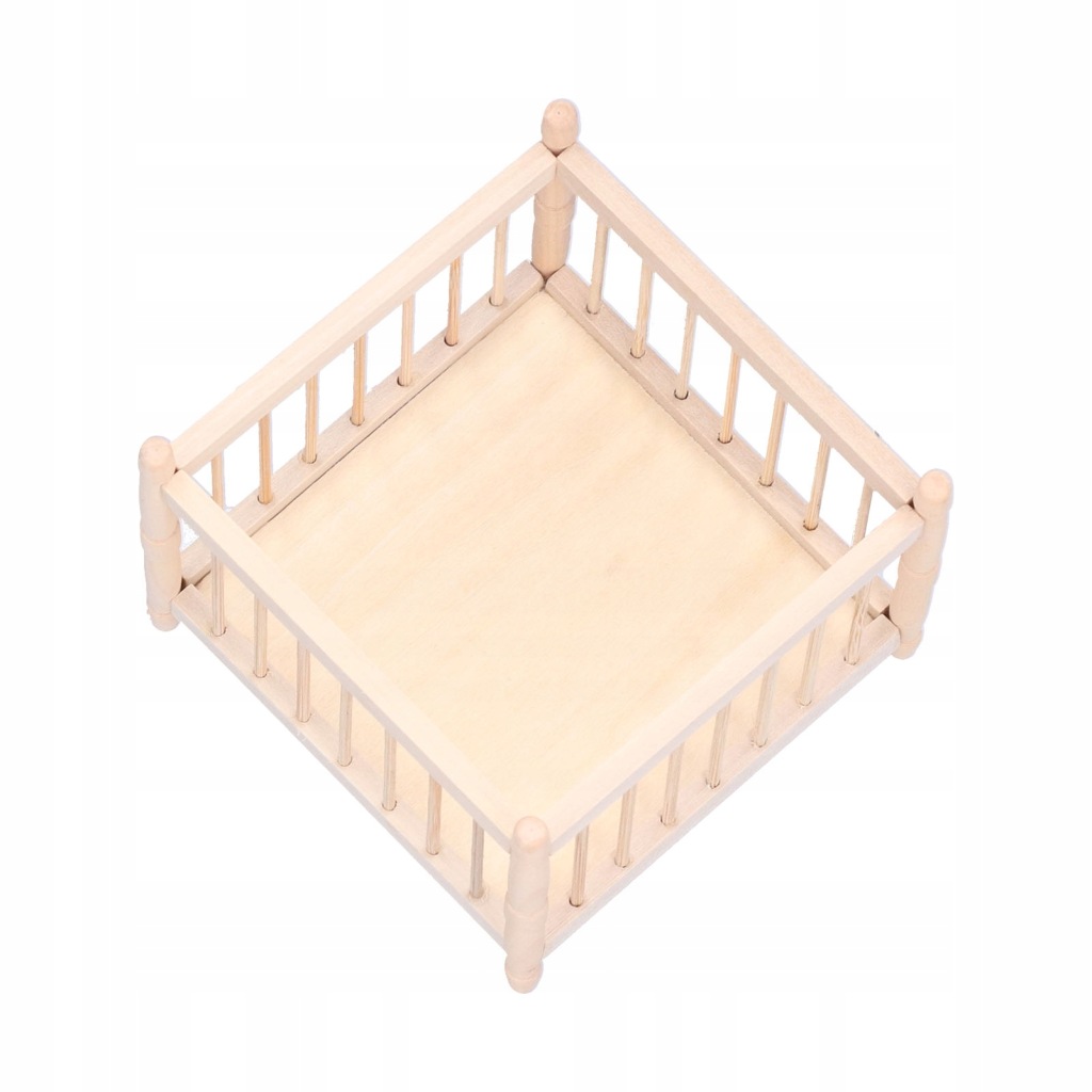 1:12 Dollhouse Dollhouse Baby Baby Drewniana koyska szósta S7
