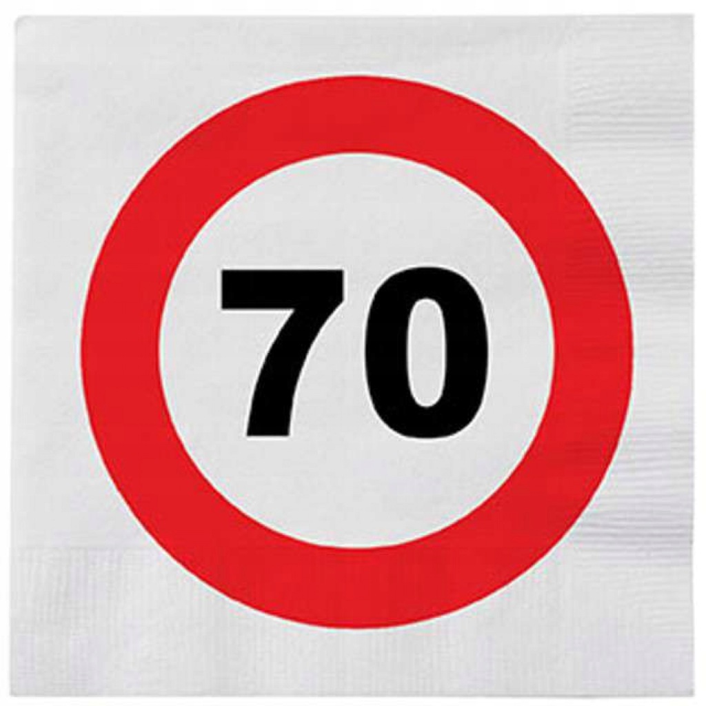 Serwetki "70 Traffic Birthday", 33 cm, Funny Fashion, 16 szt