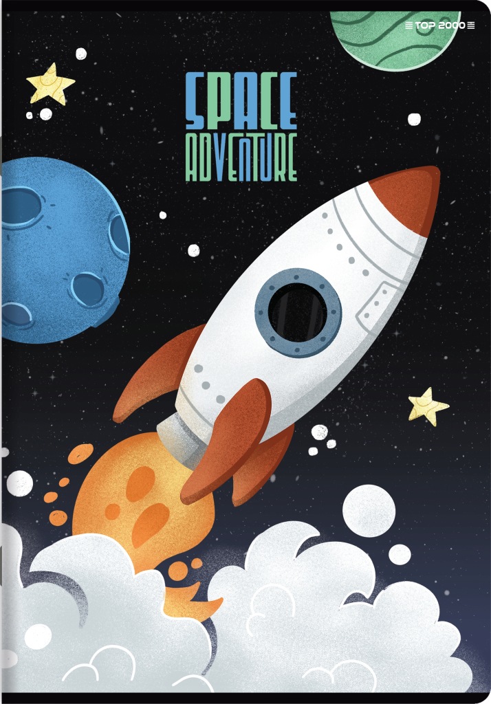Zeszyt w kratkę, format A5, 16 kartek, TOP-2000 Space Adventure