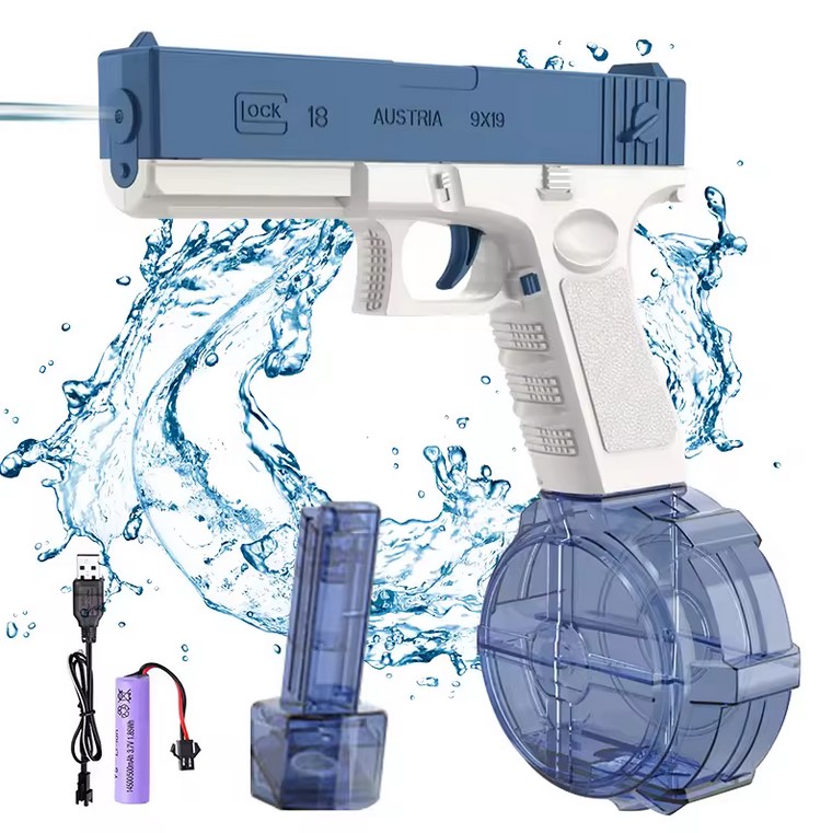 PISTOLET NA WODĘ BROŃ WODNA ELEKTRYCZNY NA AKUMULATOR GLOCK Z MAGAZYNKAMI