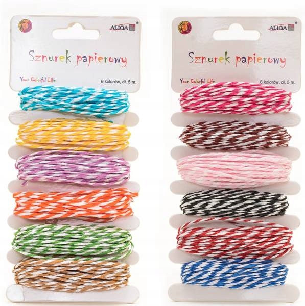 SZNUREK PAPIEROWY PRZEPLATANY 6 KOL. 5M ALIGA RT-3794 WZ2