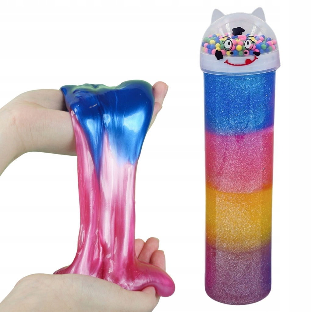 DUŻY MAGIC SLIME KOTEK Z KULKAMI CIĄGNĄCA MASA SENSORYCZNA GLUT KOLOR