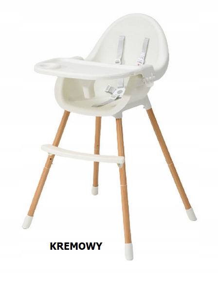 KRZESEŁKO DO KARMIENIA DLA DZIECI 3w1 TACA FOTELIK KREMOWE ZOBACZ