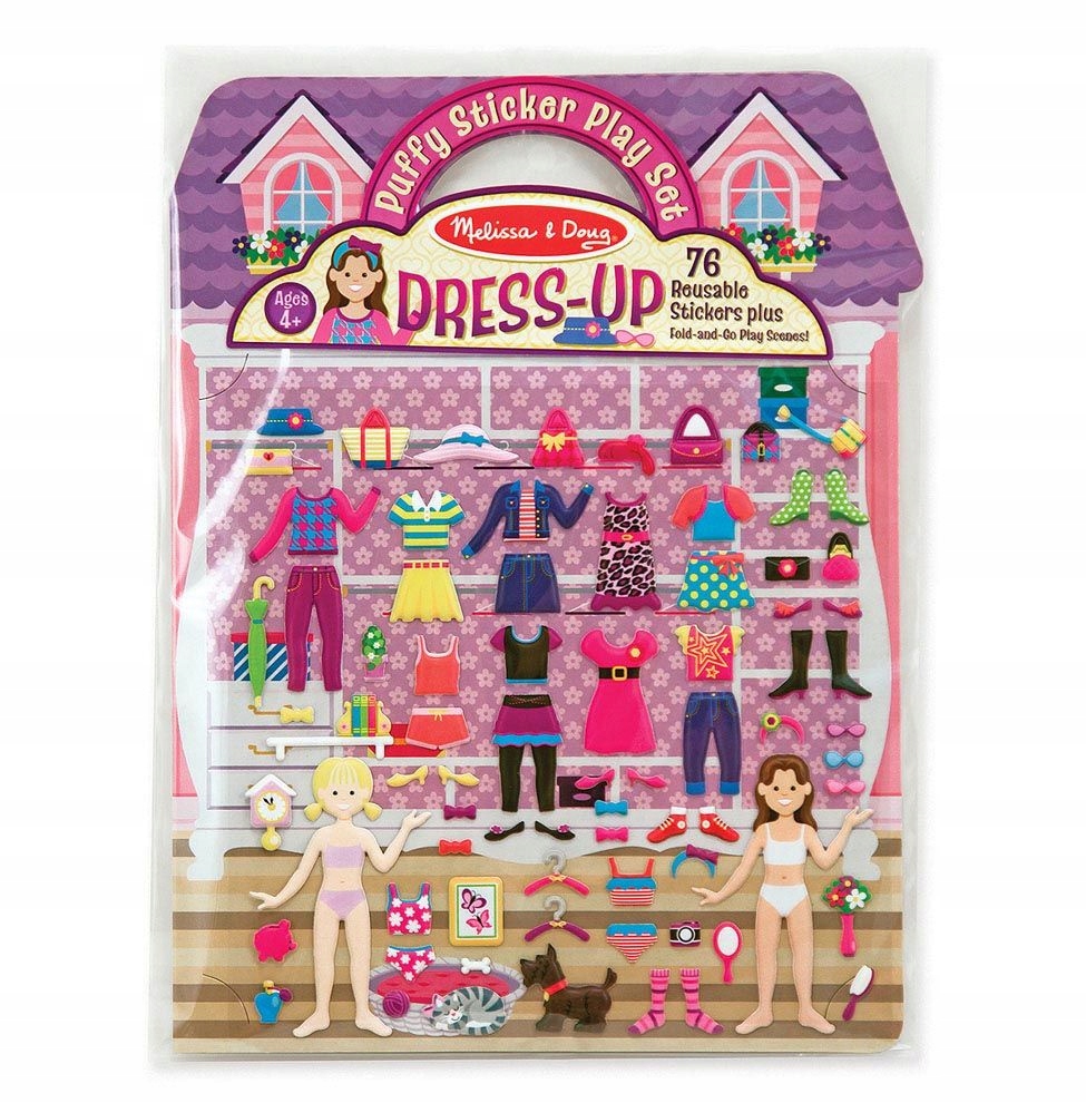 Naklejki wypukłe (puffy) moda księżniczki zamek dom Melissa & Doug 76 szt.