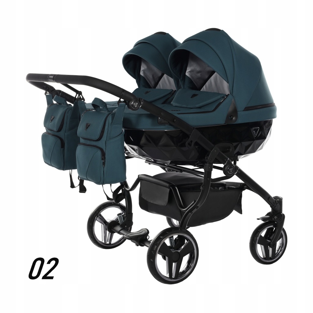 WÓZEK 2w1 dla Bliźniąt Junama Diamond Basic Duo 02 Wielofunkcyjny