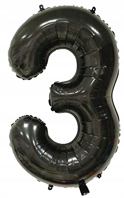 Duża CYFRA balon XXL 100cm BLACK czarny urodziny 3