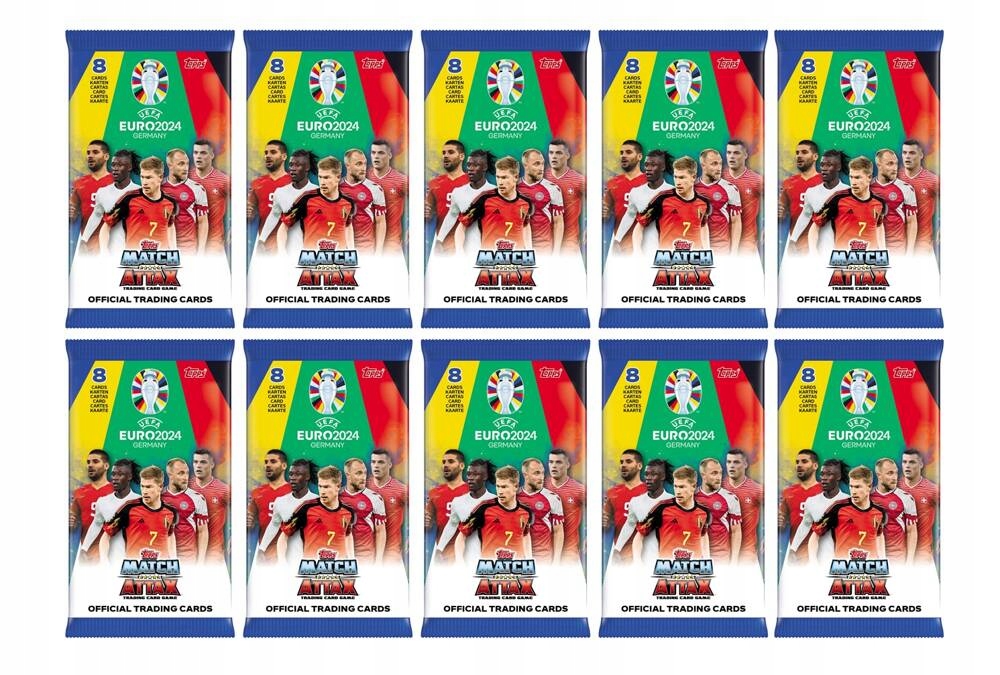 10 saszetek - EURO 2024 Germany TOPPS MATCH ATTAX karty saszetki