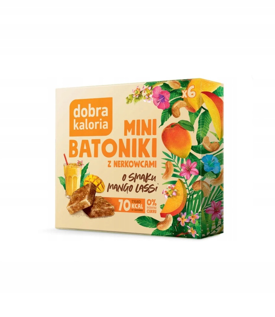 Batoniki mini z nerkowców mango lassi 6 szt. 102 g - Dobra Kaloria