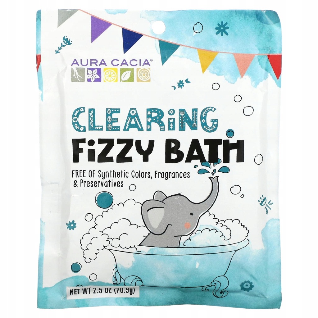 Aura Cacia, Dla Dzieci, Oczyszczające Fizzy Bath, 2,5 uncji (70,9 g)