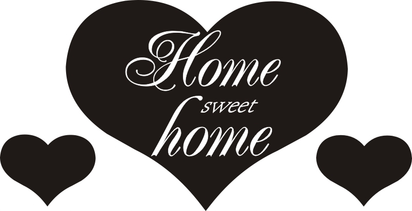 Napis na ścianę, naklejka - Home sweet home - 91