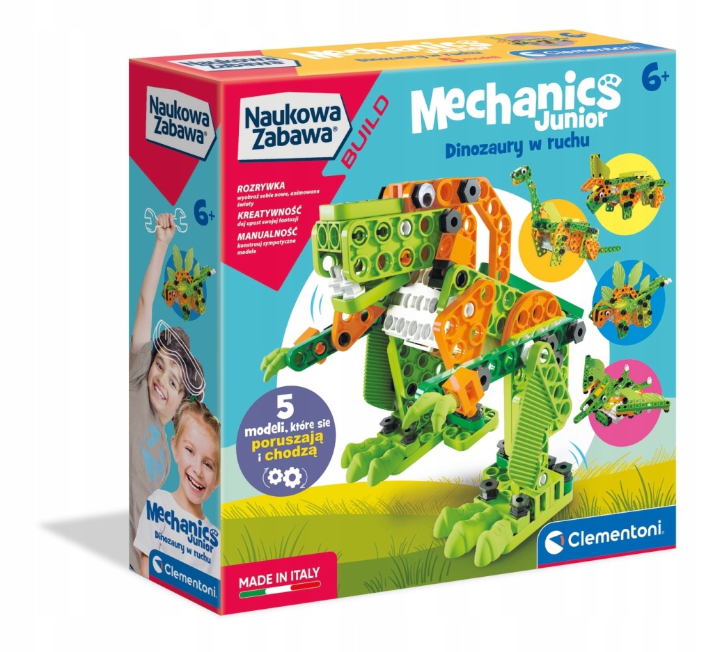 Klocki konstrukcyjne Clementoni Mechanics Junior Dinozaury