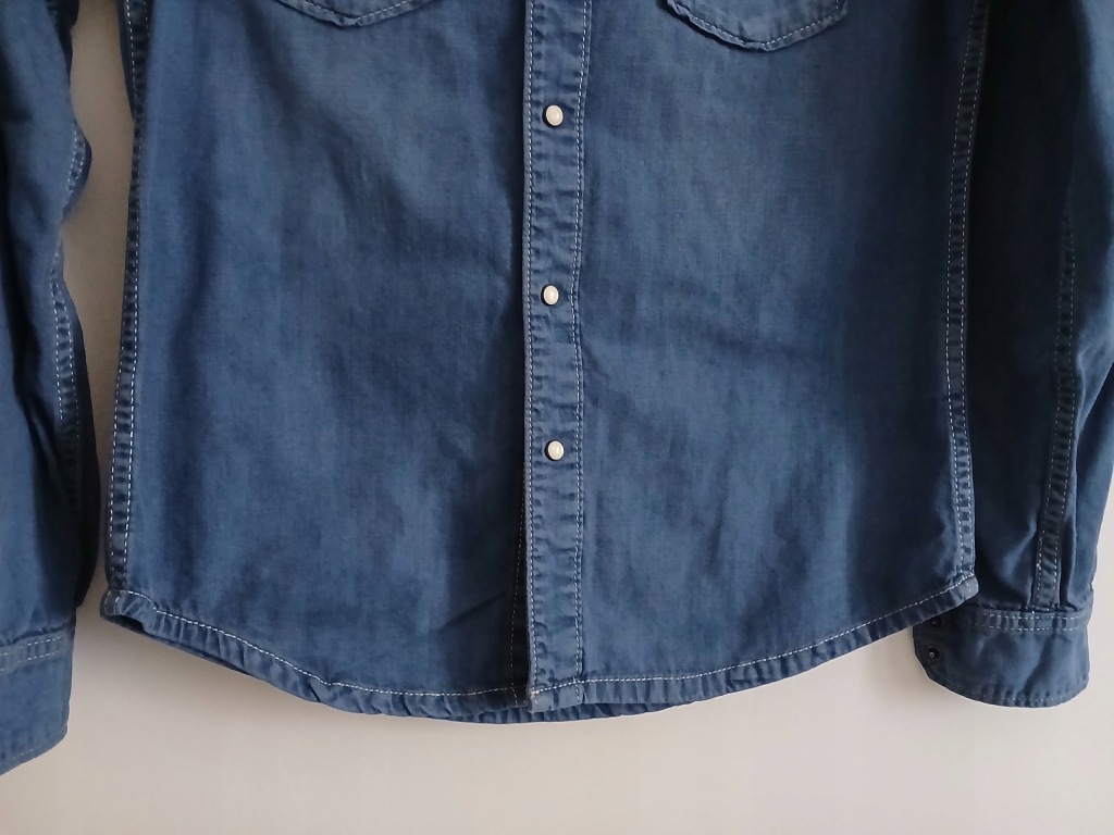 Pepe Jeans koszula dziecięca długi rękaw bawełna niebieski rozmiar 164