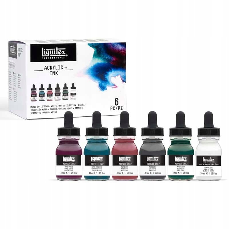 Zestaw tuszy akrylowych Liquitex Muted Colors 6x30ml