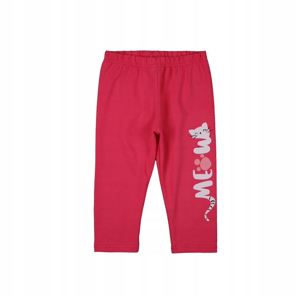 Legginsy 3/4 dziewczęce, amarantowe z kotkiem, Tup Tup, r. 98
