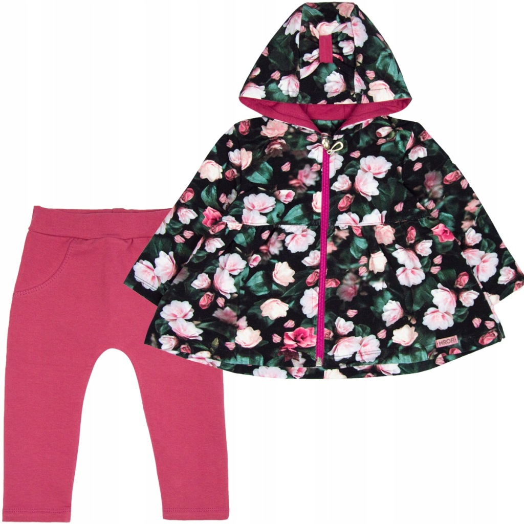KOMPLET DRES DZIEWCZĘCY spodnie bluza Mrofi 68