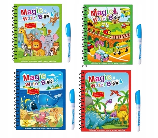 MAGICZNA KOLOROWANKA WODNA Z PISAKIEM 4-PACK