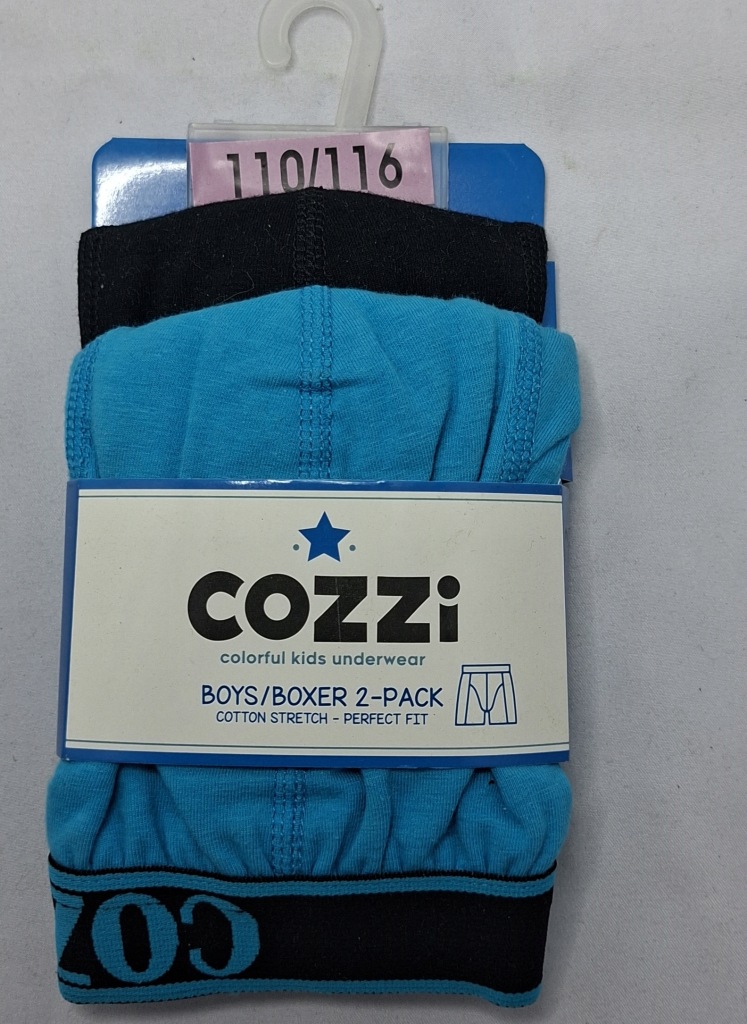 COZZI Bokserki Majtki BAWEŁNA r.110/116 2 SZTUKI Niebieskie i Czarne
