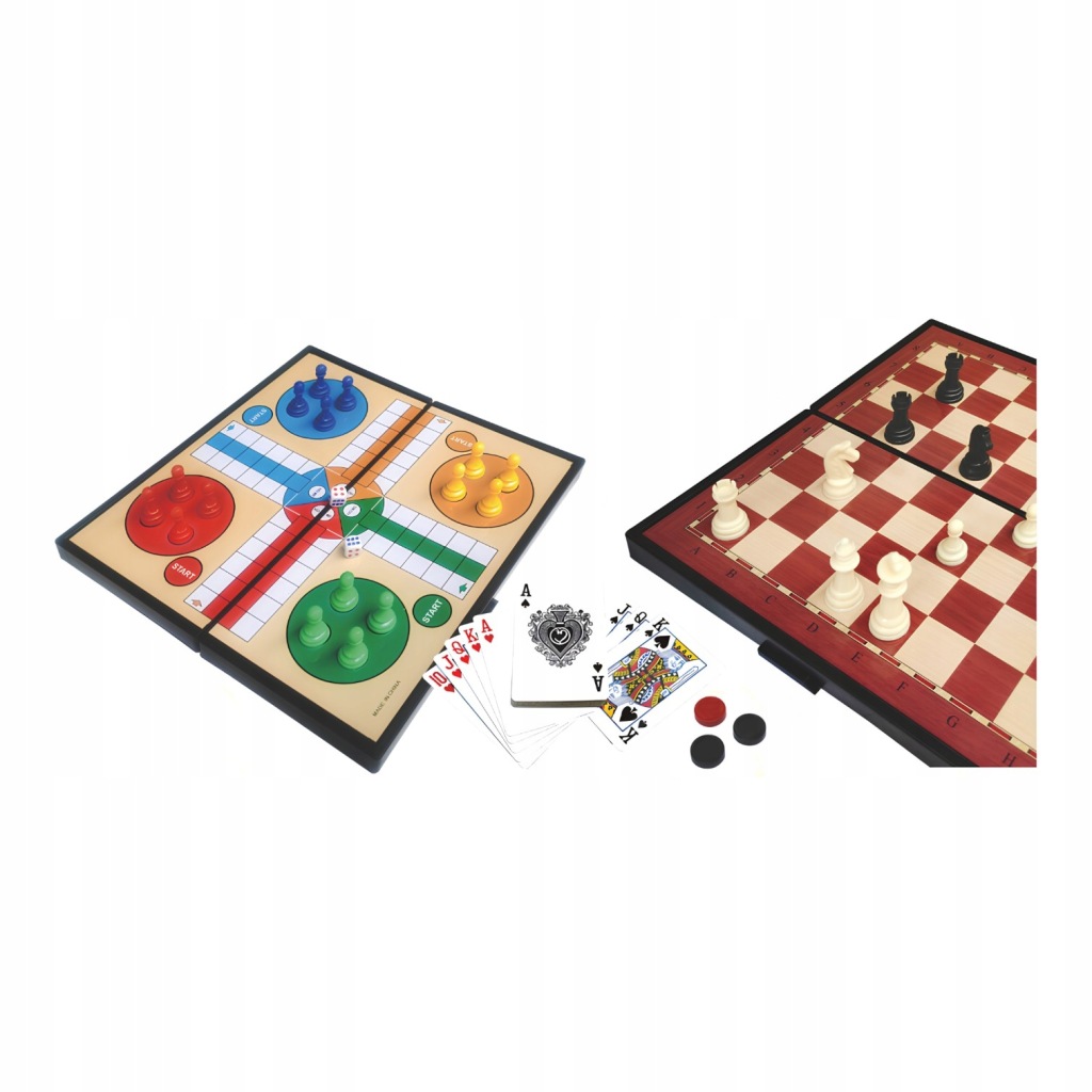 Gra 4w1 szachy magnetyczne – zestaw w pudełku 24x12x3,3 cm 939168
