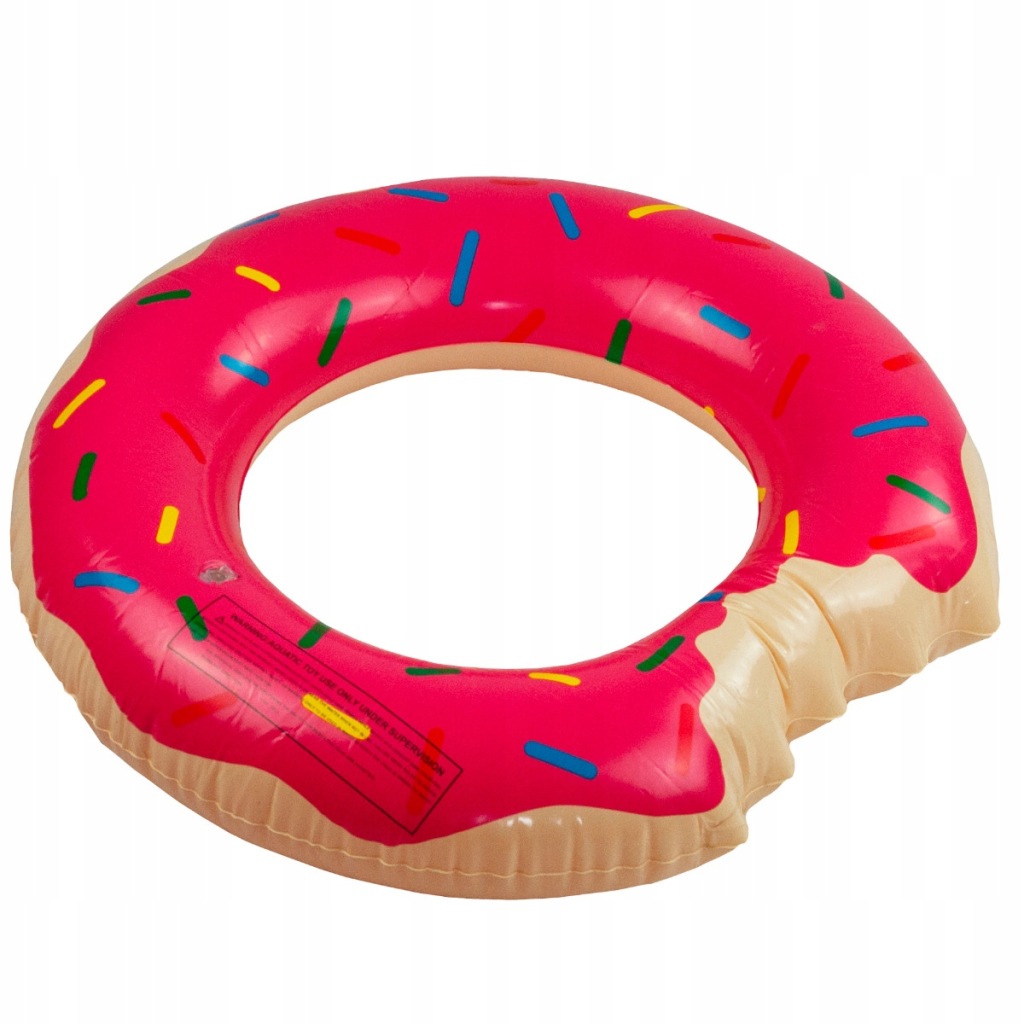 KOŁO DMUCHANE PLAŻOWE RÓŻOWY PĄCZEK DONUT KÓŁKO DO PŁYWANIA NA BASEN 49CM