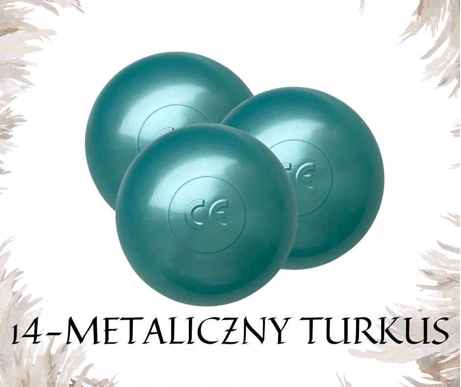 Piłeczki do suchego basenu 50 szt / fi 7 cm - METALICZNY TURKUS