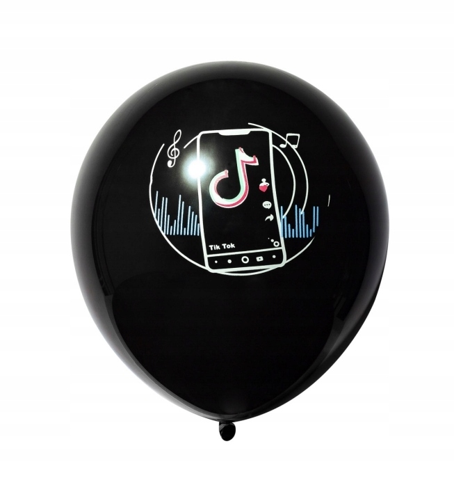 Zestaw Balonów TIK TOK Czarno-Złote powietrze/hel