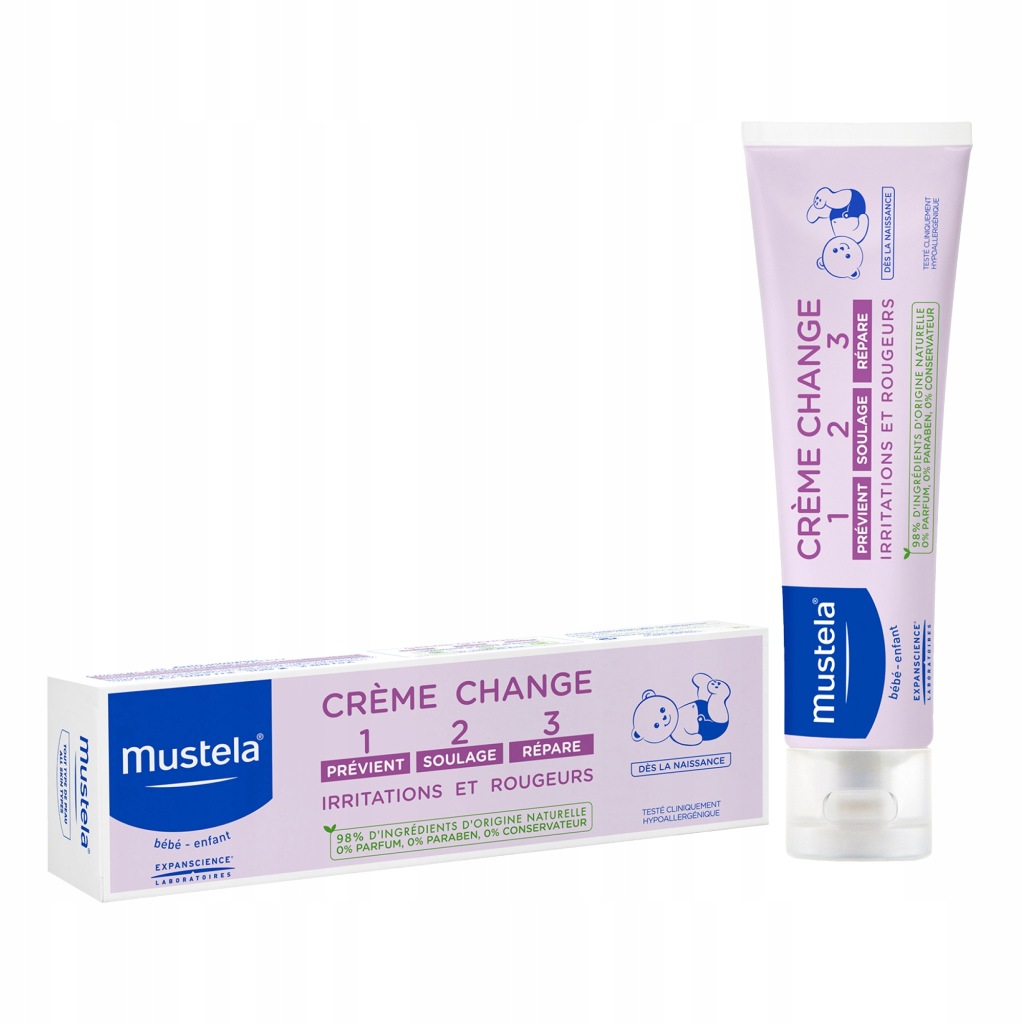 Mustela Bebe, krem do przewijania 123, 100 ml